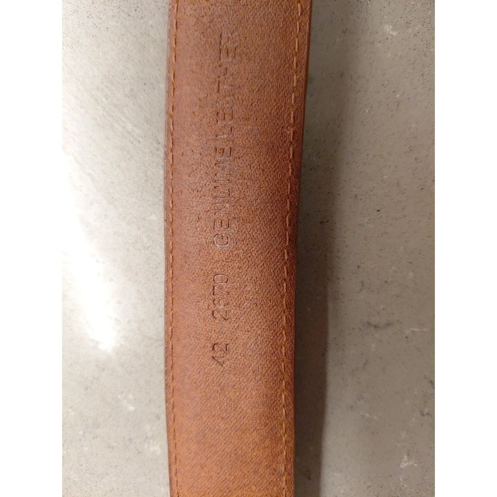 Mens Brighton Salina Taper Silver & Brown Leather Belt Size 42 Vtg Casual